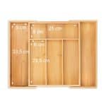Suport tacamuri din bambus si MDF, 6 compartimente, 5 x 29 x 35,5-47,5, natural - imagine 6