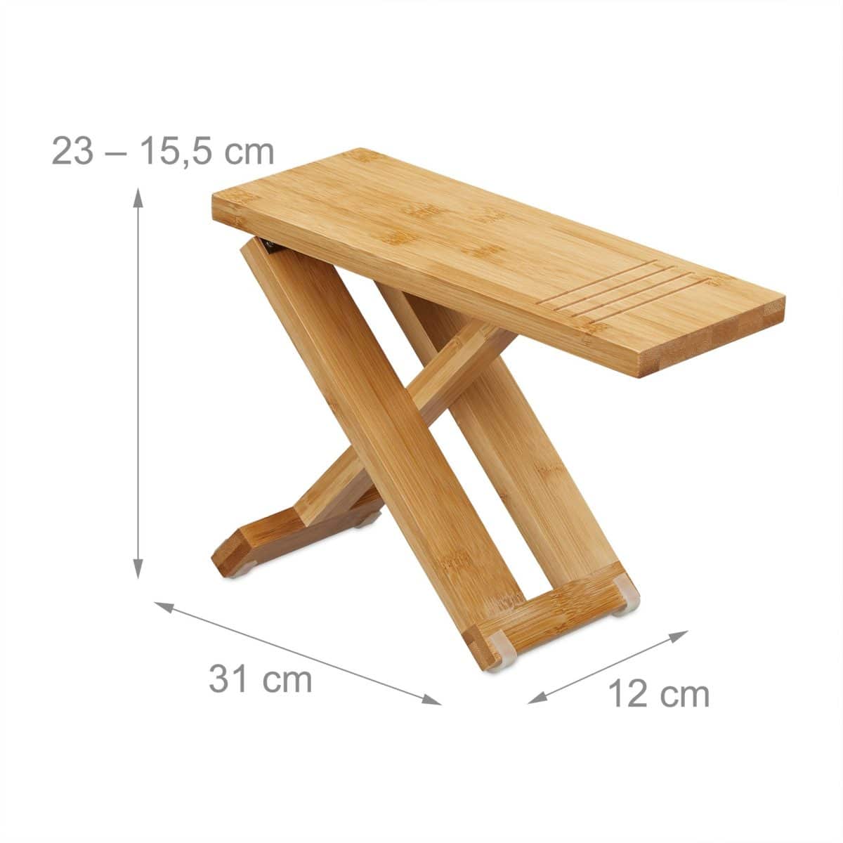Scaun pliabil pentru toaleta, din 2 piese, bambus - imagine 4