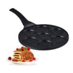 Tigaie pentru clatite cu 7 forme Smile Pancakes, 6 x 46 x 26,5 cm, negru, aluminiu