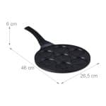 Tigaie pentru clatite cu 7 forme Smile Pancakes, 6 x 46 x 26,5 cm, negru, aluminiu - imagine 6