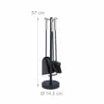 Set accesorii pentru semineu, 4 piese, cu suport,  57 x 14,5 cm - imagine 2