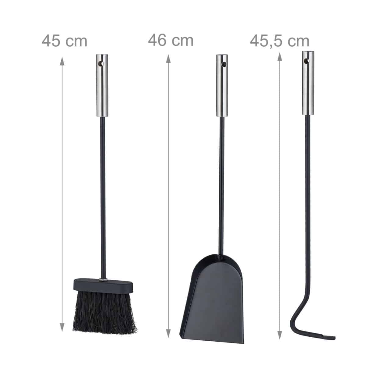Set accesorii pentru semineu, 4 piese, cu suport,  57 x 14,5 cm - imagine 3