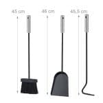 Set accesorii pentru semineu, 4 piese, cu suport,  57 x 14,5 cm - imagine 3
