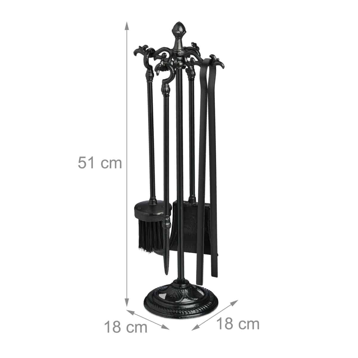 Set accesorii șemineu 5 piese – fontă masivă, design vintage - imagine 4