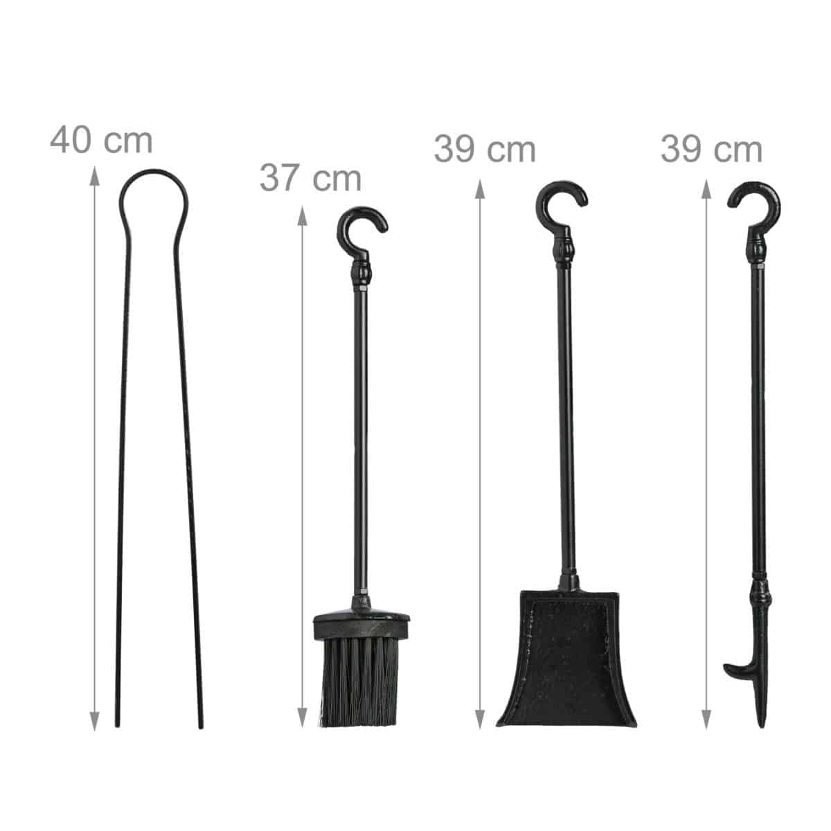 Set accesorii șemineu 5 piese – fontă masivă, design vintage - imagine 5