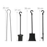 Set accesorii șemineu 5 piese – fontă masivă, design vintage - imagine 5
