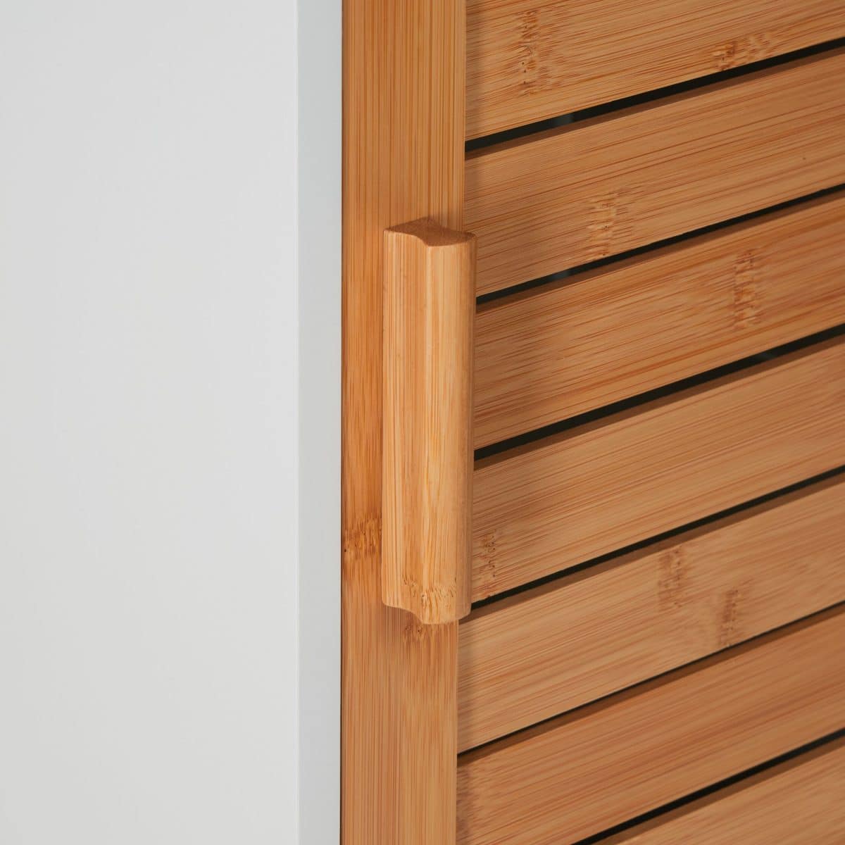 Dulap inalt de baie, usi din bambus, 6 rafturi, 190 x 40 x 30 cm - imagine 5