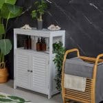 Dulap baie, alb, usi cu inchidere magnetica, MDF, 80 x 60 x 29 cm