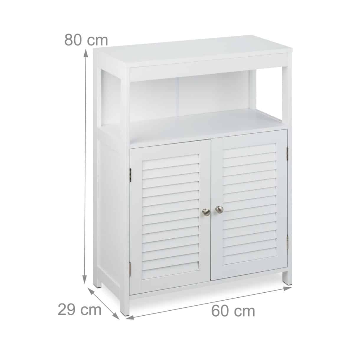 Dulap baie, alb, usi cu inchidere magnetica, MDF, 80 x 60 x 29 cm - imagine 4