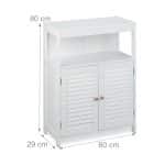 Dulap baie, alb, usi cu inchidere magnetica, MDF, 80 x 60 x 29 cm - imagine 4