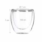 Set 6 pahare din sticla borosilicata termorezistenta, pereti dubli, design modern, transparent, 100 ml - imagine 4