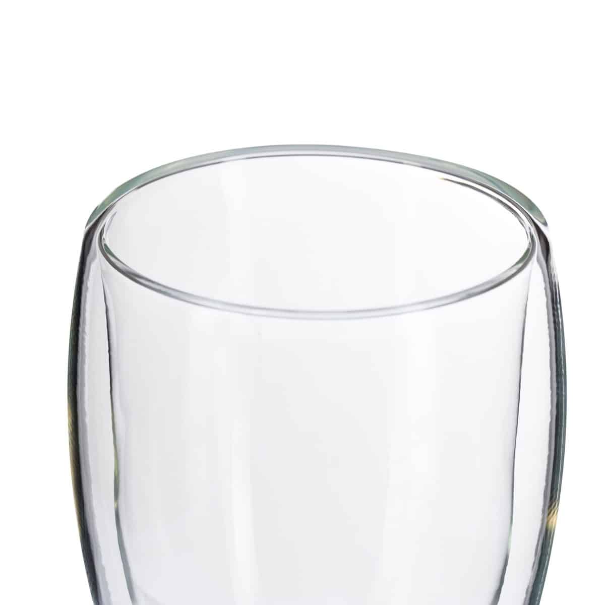 Set 2 pahare din sticla borosilicata termorezistenta, pereti dubli, design modern, transparent, 350 ml - imagine 5