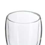 Set 2 pahare din sticla borosilicata termorezistenta, pereti dubli, design modern, transparent, 350 ml - imagine 5