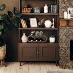 Suport pentru sticle de vin, design modern elegant, pentru 6 sticle, maro, lemn de nuc, Relaxdays - imagine 6