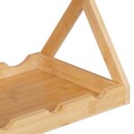 Raft pentru sticle de vin cu suport pentru pahare, bambus, capacitate 8 sticle, Relaxdays - imagine 6