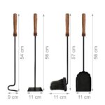 Set accesorii șemineu 5 piese – montaj pe perete, oțel și lemn - imagine 5