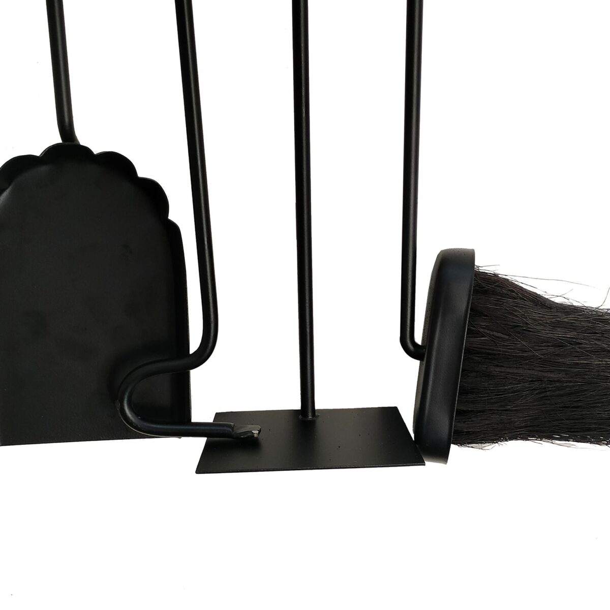 Set accesorii șemineu 5 piese – montaj pe perete, oțel și lemn - imagine 7