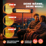 Radiator infrarosu exterior MONZANA 2500W – incalzitor electric cu picior reglabil si telecomanda - imagine 2