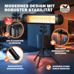 Radiator infrarosu exterior MONZANA 2500W – incalzitor electric cu picior reglabil si telecomanda - imagine 13