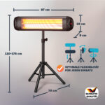 Radiator infrarosu exterior MONZANA 2500W – incalzitor electric cu picior reglabil si telecomanda - imagine 4