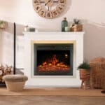Semineu electric decorativ cu LED multicolor, 2000W, telecomanda, cadru lemn MDF alb, reglare temperatură 15-30°C, Artlife, 100x28x82 cm - imagine 14