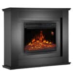 Semineu electric decorativ cu LED multicolor, 2000W, telecomandă, cadru lemn MDF negru, reglare temperatură 15-30°C, Artlife 100x28x82 cm - imagine 2
