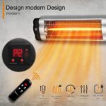 Incalzitor infrarosu TRESKO 2500W pentru perete – cu telecomanda, timer, LED, 3 trepte, interior/exterior - imagine 4
