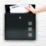 Cutie postala din metal, Relaxdays, negru, 34,5 x 33 x 10,5 cm - imagine 4