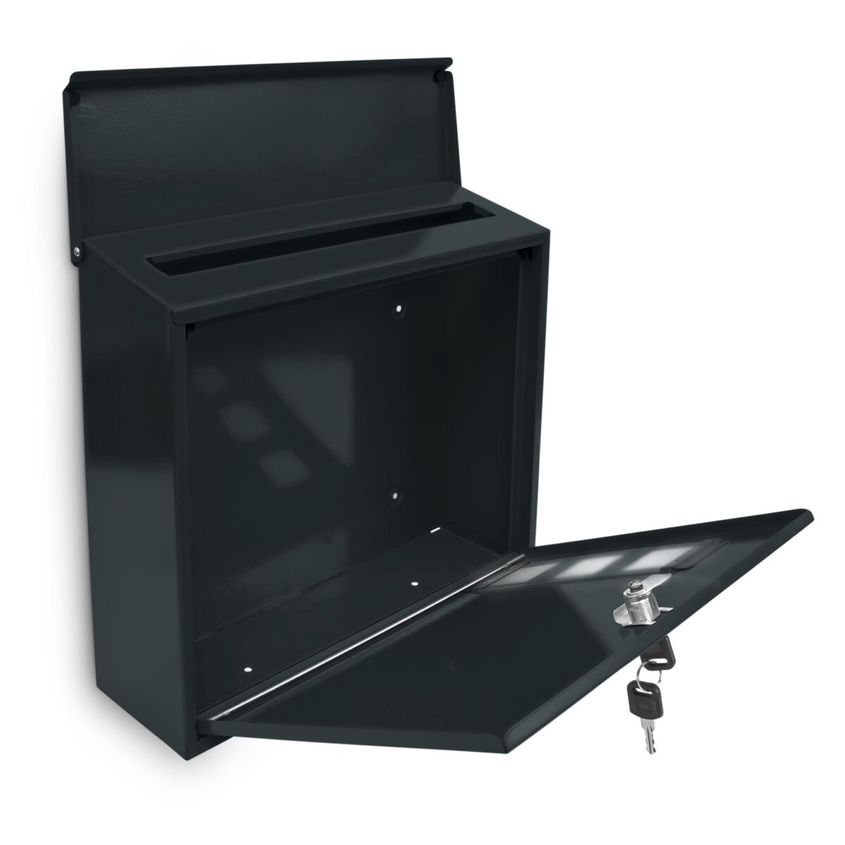Cutie postala din metal, Relaxdays, negru, 34,5 x 33 x 10,5 cm - imagine 3