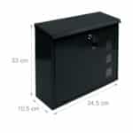 Cutie postala din metal, Relaxdays, negru, 34,5 x 33 x 10,5 cm - imagine 2