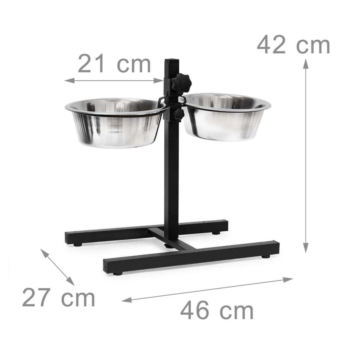 Boluri hranire caini, suport cu inaltime reglabila, 2 x 1,55 litri,  42 x 46 x 27 cm - imagine 7