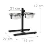Boluri hranire caini, suport cu inaltime reglabila, 2 x 1,55 litri,  42 x 46 x 27 cm - imagine 7