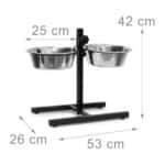 Boluri hranire caini, suport cu inaltime reglabila, 2 x 2,15 litri, 42 x 53 x 26 cm - imagine 4