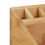 Organizator de birou, 10 compartimente, din bambus, 9,5 x 12,5 x 15 cm - imagine 5