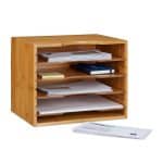 Mini raft, de birou, din bambus, 4 rafturi interschimbabile, 26,5 x 33,5 x 24,5 cm