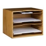 Mini raft, de birou, din bambus, 4 rafturi interschimbabile, 26,5 x 33,5 x 24,5 cm - imagine 3