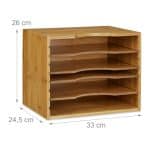 Mini raft, de birou, din bambus, 4 rafturi interschimbabile, 26,5 x 33,5 x 24,5 cm - imagine 4