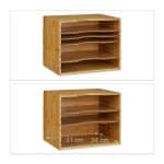 Mini raft, de birou, din bambus, 4 rafturi interschimbabile, 26,5 x 33,5 x 24,5 cm - imagine 5