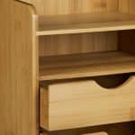 Organizator de birou, 2 rafturi si 2 sertare, din bambus, 21 x 20 x 13 cm - imagine 3