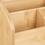 Organizator de birou, cu sertare si compartimente, bambus, 28 x 33 x 13,5 cm - imagine 3