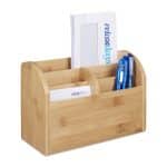Organizator de birou, 5 compartimente, 15 x 22 x 10 cm, Relaxdays
