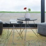 Set 2 masute cafea, negru, MDF - imagine 3