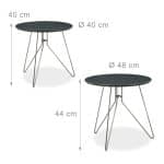 Set 2 masute cafea, negru, MDF - imagine 4