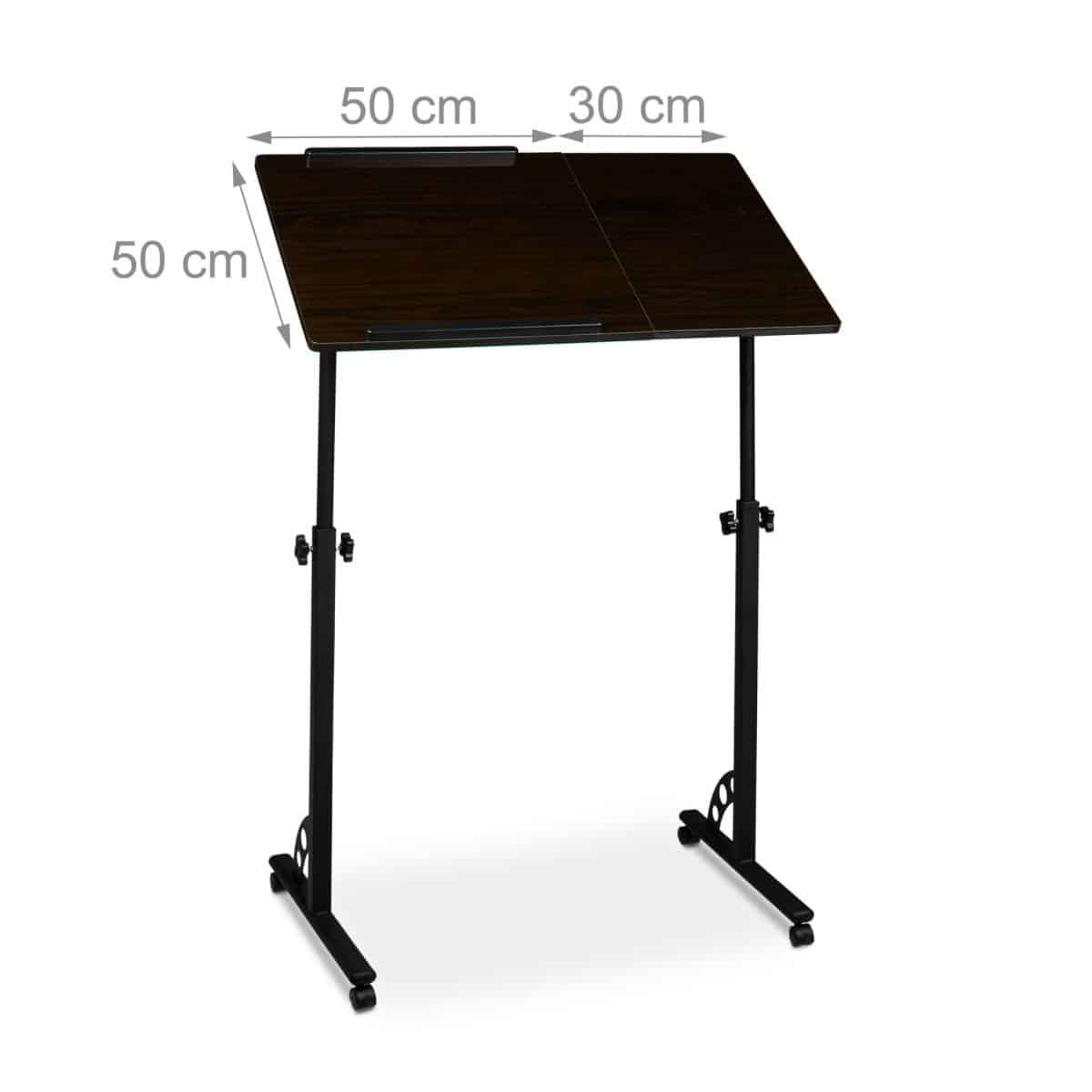 Masa pentru proiector/laptop, reglabil, cu roti, 50 x 80 cm, inaltime 75-110 cm, negru - imagine 5