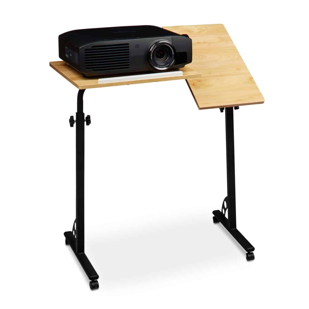 Masa pentru proiector/laptop, reglabil, cu roti, 50 x 80 cm, inaltime 75-110 cm, bordo - imagine 6