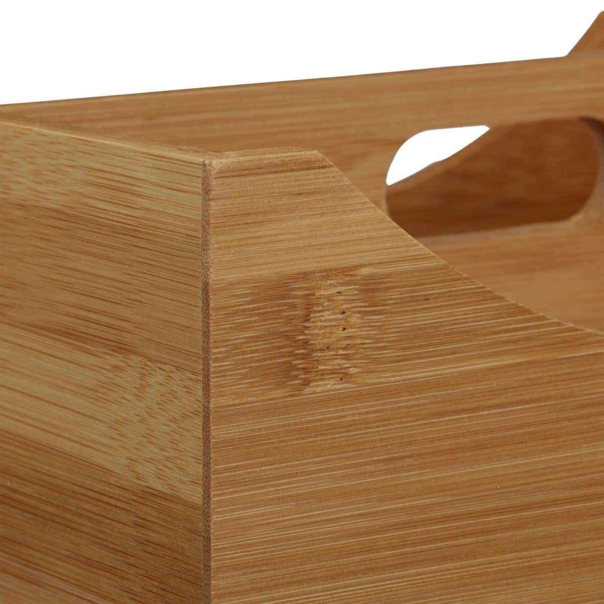Organizator de birou, maner, 4 compartimente, bambus, 12 x 25 x 18 cm - imagine 4