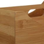 Organizator de birou, maner, 4 compartimente, bambus, 12 x 25 x 18 cm - imagine 4