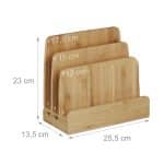 Suport pentru telefoane/tableta, din bambus, 6 dispozitive, 23 x 25,5 x 13,5 cm - imagine 4