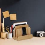 Suport pentru telefoane/tableta, din bambus, 6 dispozitive, 23 x 25,5 x 13,5 cm - imagine 5
