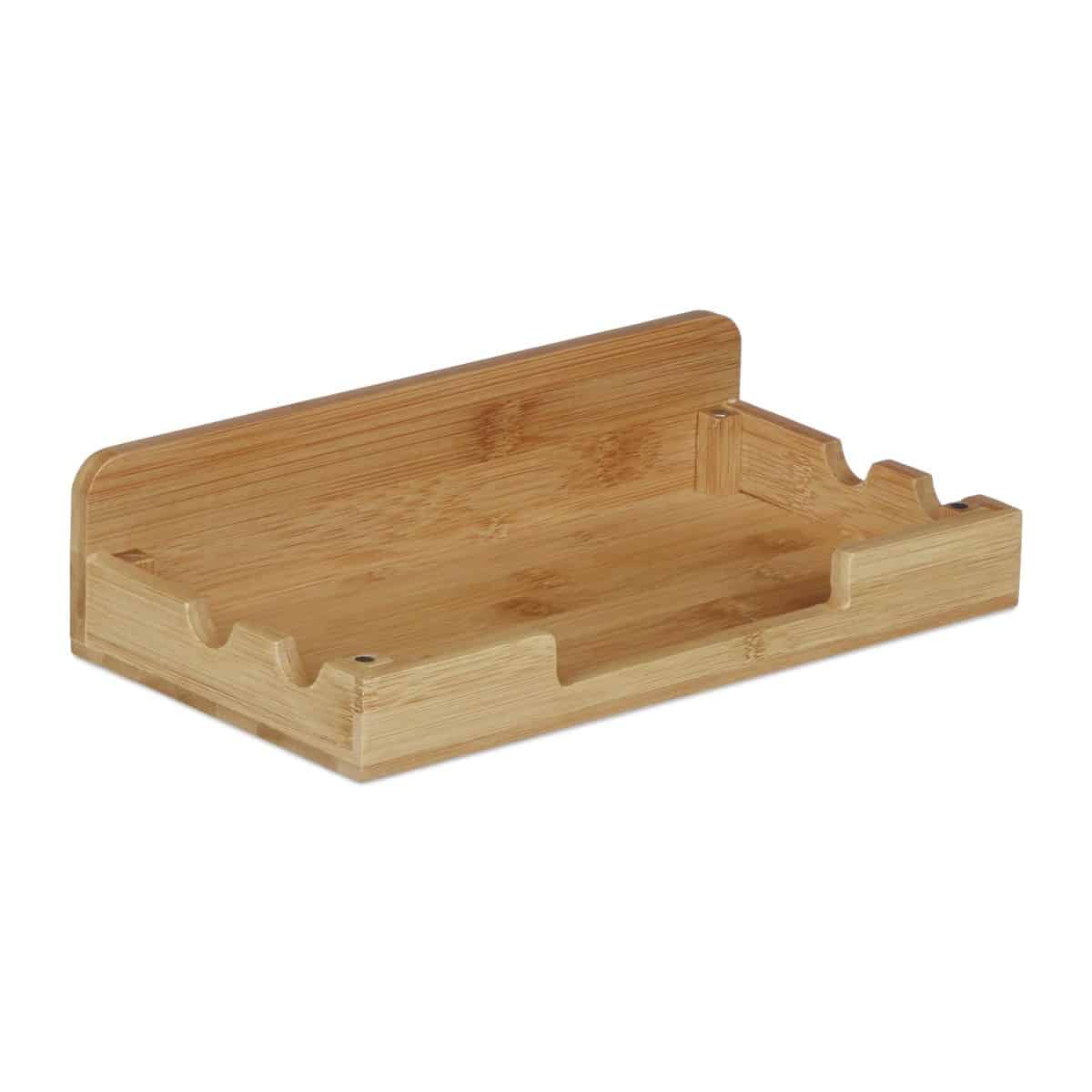 Suport pentru telefoane/tableta, din bambus, 6 dispozitive, 23 x 25,5 x 13,5 cm - imagine 7